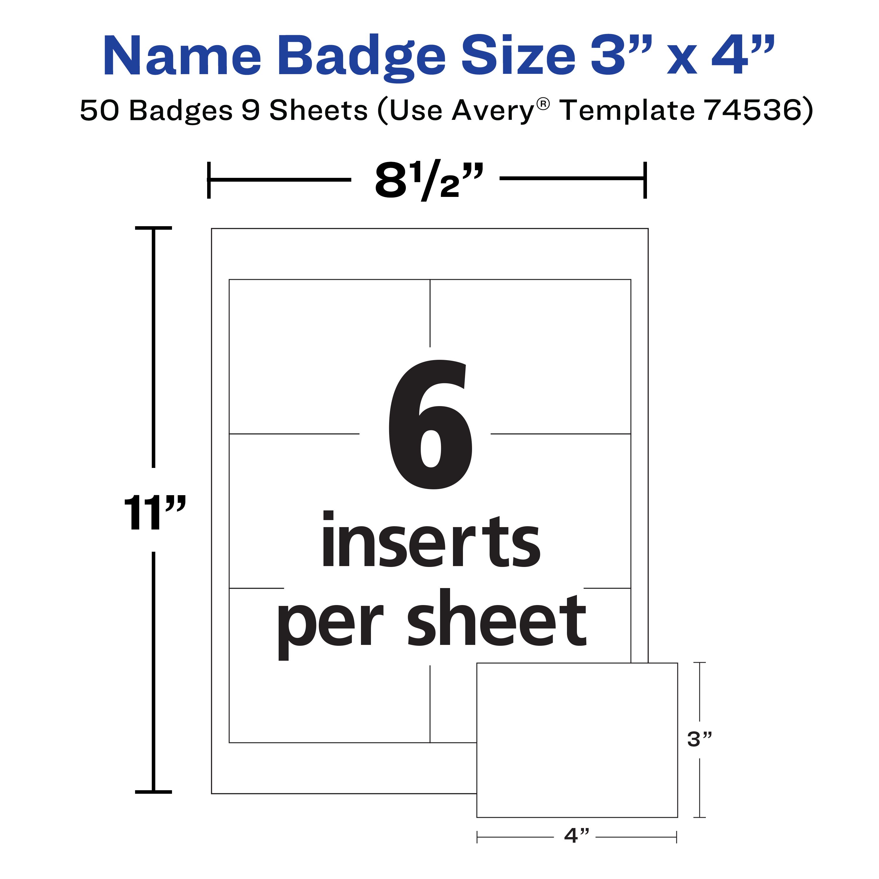 Clip Style Name Badges 3 X 4 74536 Avery